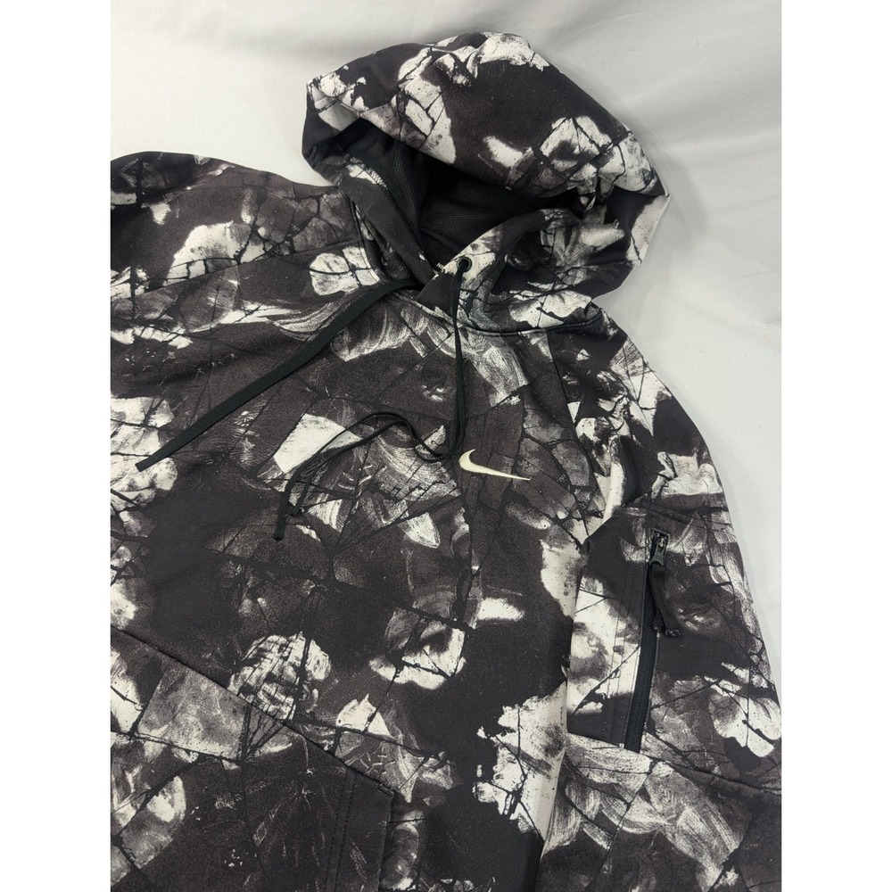Nike Therma Fit Hoodie - Stone Break mens Lmedium Black White Pull Over *Read